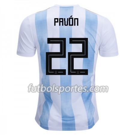 Camisetas Argentina Pavon 22 Primera Equipacion Mundial 2018